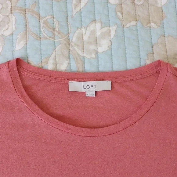 LOFT Boxy T-shirt Salmon Sz M - Picture 7 of 11